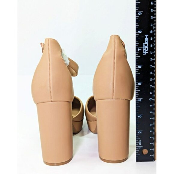 Sun + Stone Women's Birdey Nude Ankle Strap Platform Pumps Size 8 (MSRP $80) - Picture 7 of 9